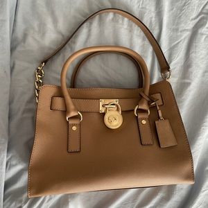 MICHAEL Michael Kors Hamilton Tan Satchel